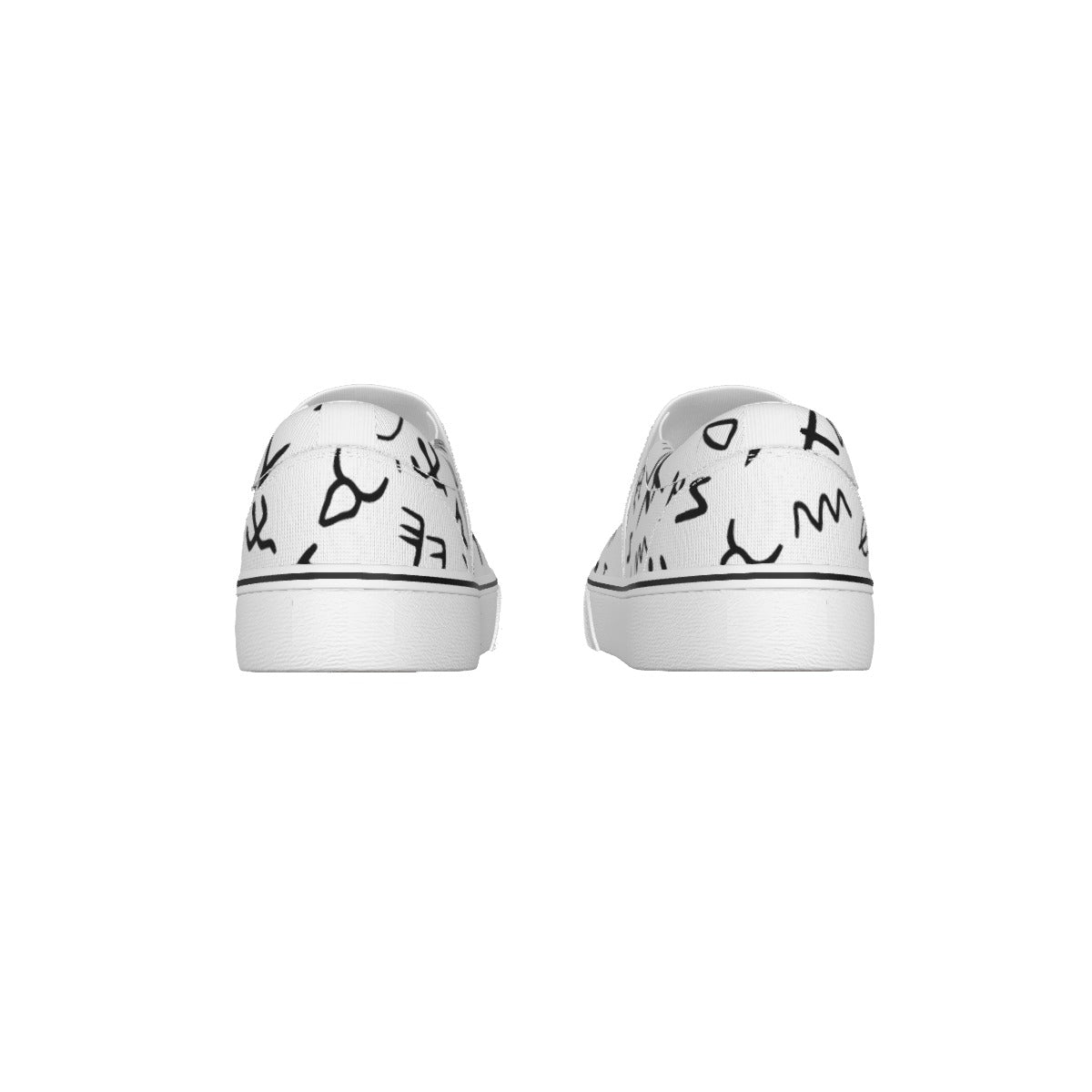 Women's AHAYAH Ancient Paleo Phoenician Pictograph Alphabet Pattern Slip On Sneakers