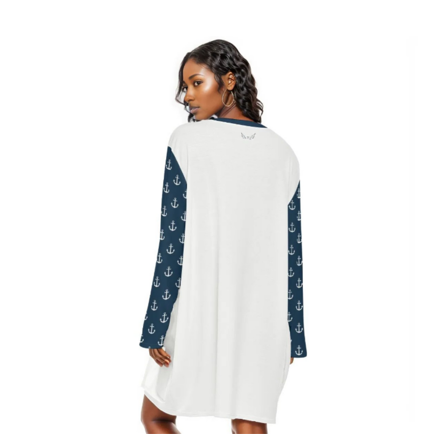 FAITH HOPE LOVE Hebrews 6:19 Anchor Print Loose Casual Dress