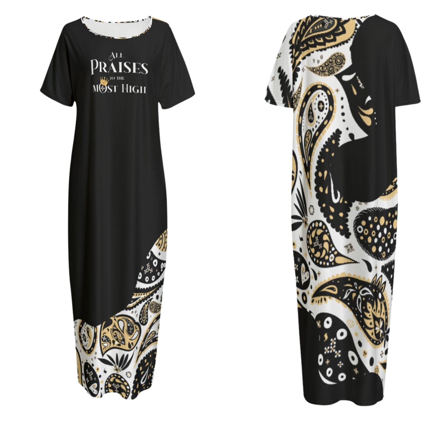 ALL PRAISES TO THE MOST HIGH Long Loose Dress With Pockets