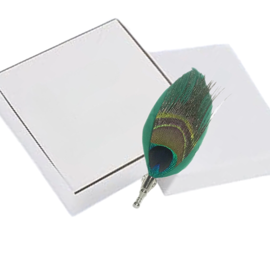 Peacock Feather Lapel Pins - 6 Colors or Pick Your Own Color