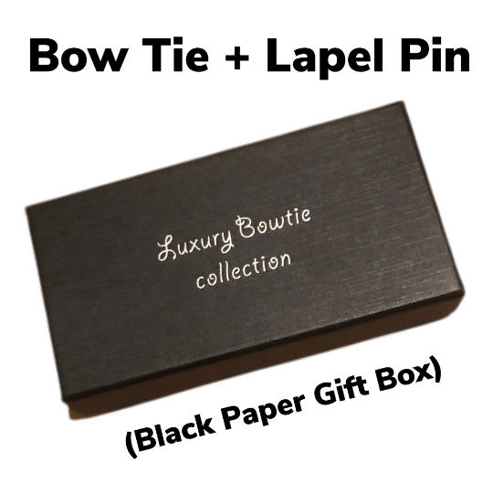 Black and White Polka Dot Trim Feather Bow Tie & Pin Set