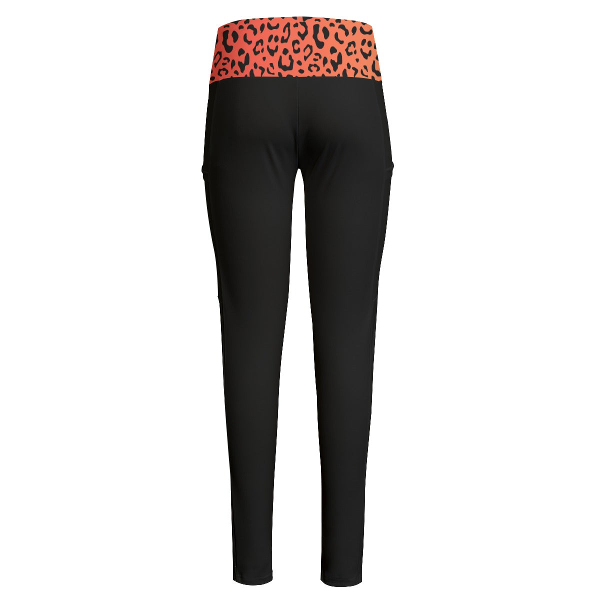 PURPOSE Orange Leopard Print High Waist Leggings With Side Pockets