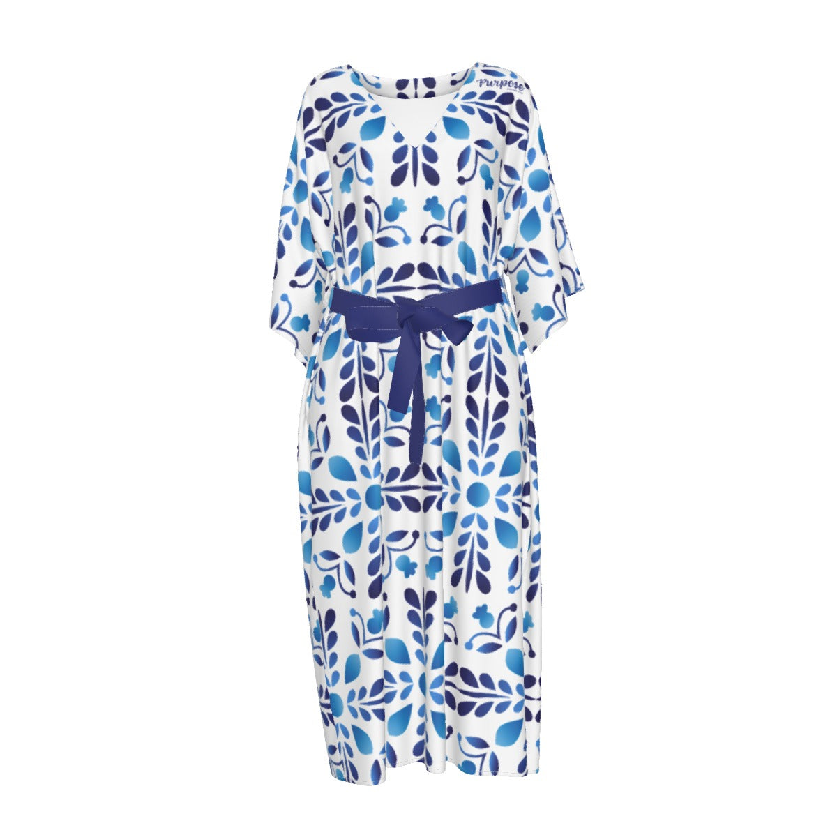 PURPOSE Jeremiah 29:11 Blue Pattern Long Dress