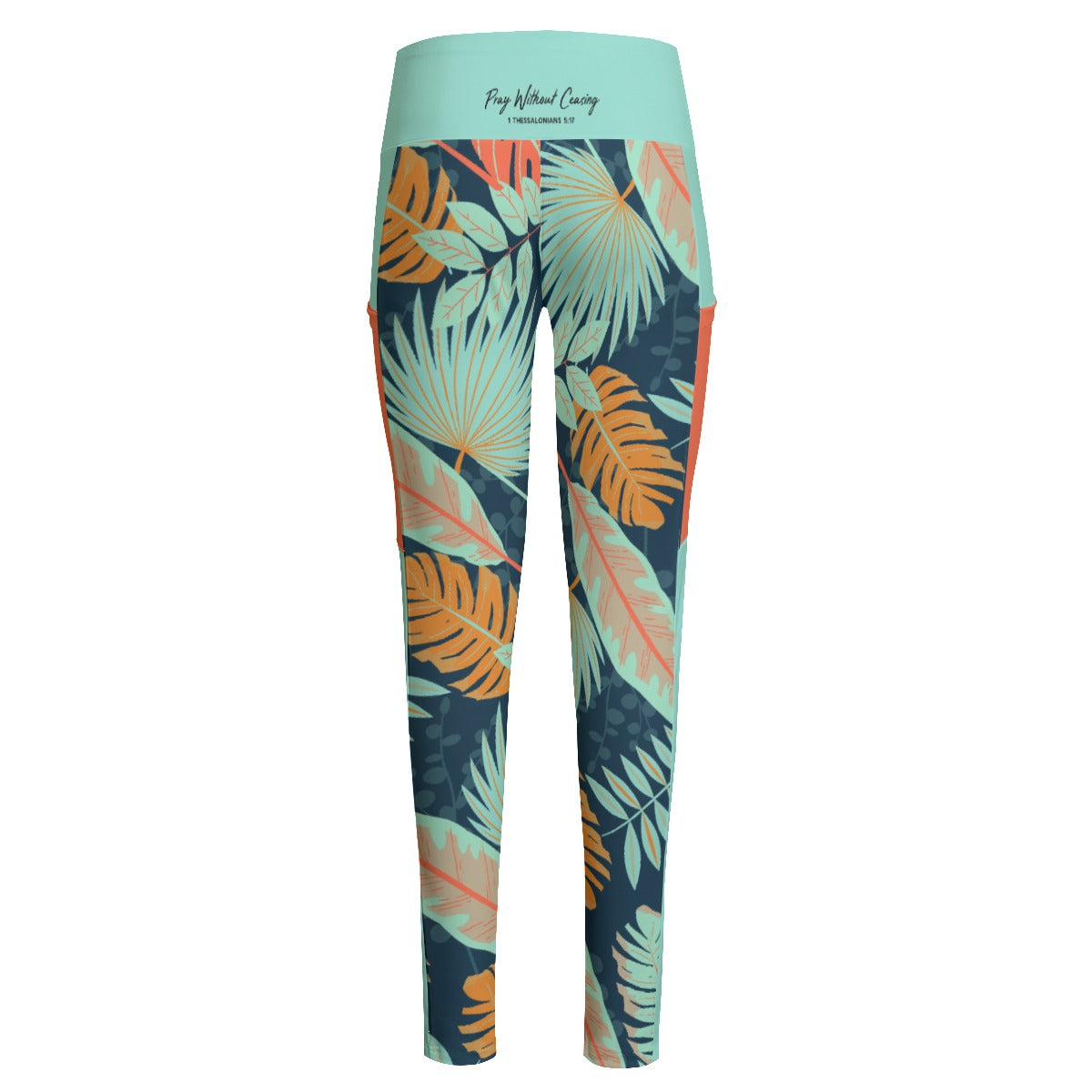 PRAY WITHOUT CEASING Paisley Print High Waist Leggings With Side Pockets