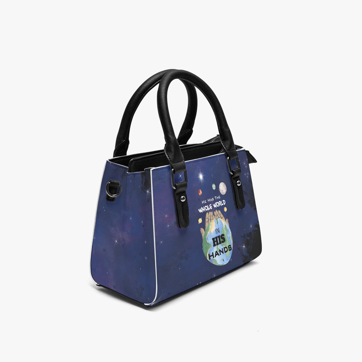 HE HAS THE WHOLE WORLD IN HIS HANDS Hand Bag