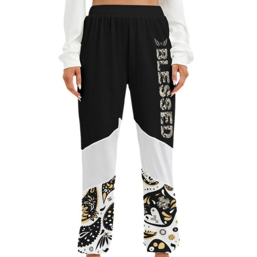 BLESSED Paisley, Black, & White Mesh Pants