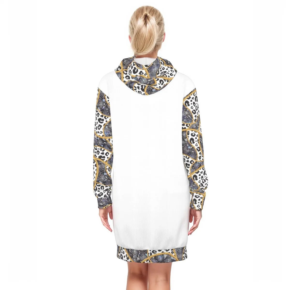 PRAY Philippians 4:6 Leopard Print Cotton Pullover Hoodie Dress