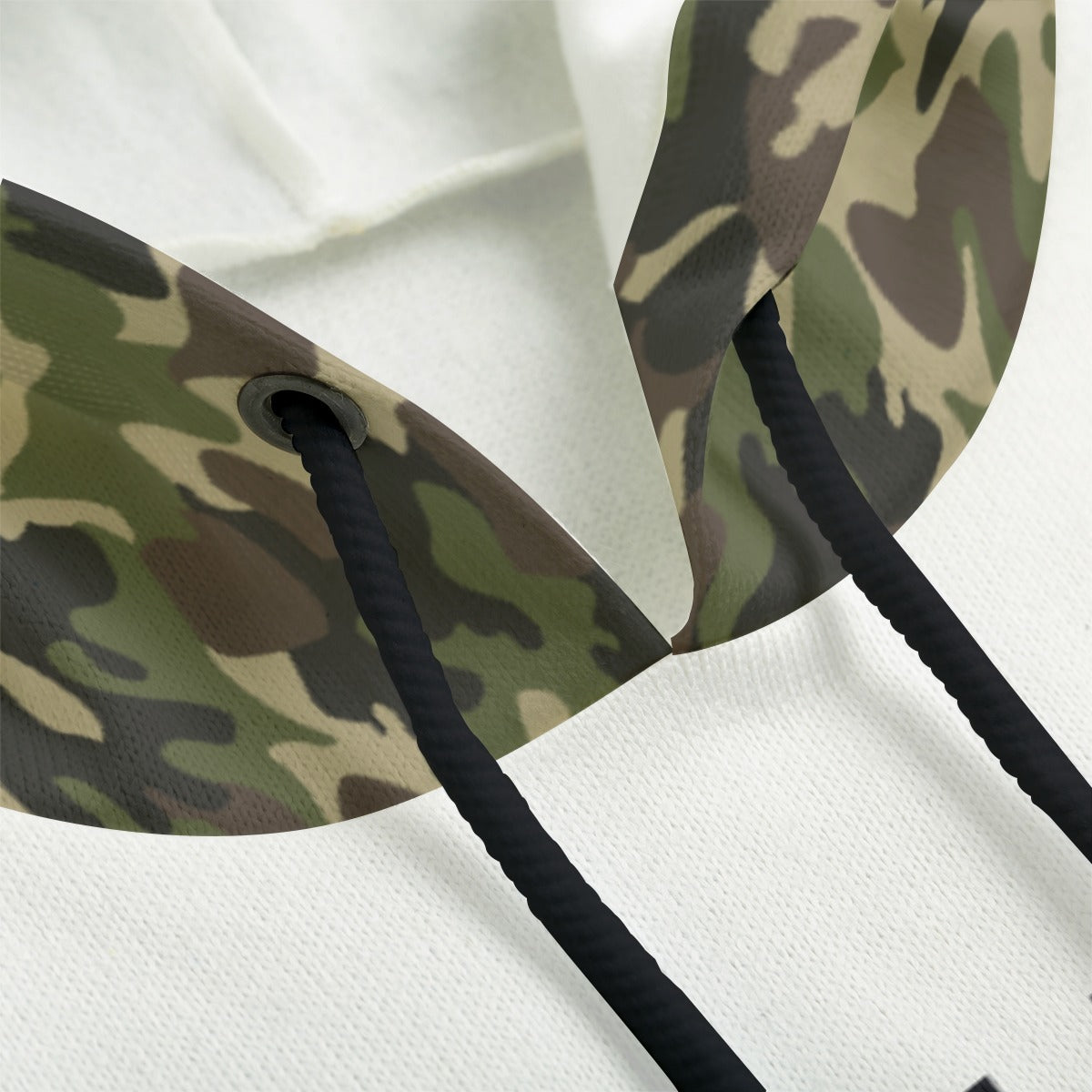 ALL PRAISES TO THE MOST HIGH Camouflage Print Sleeveless Cloak Hoodie With Pockets