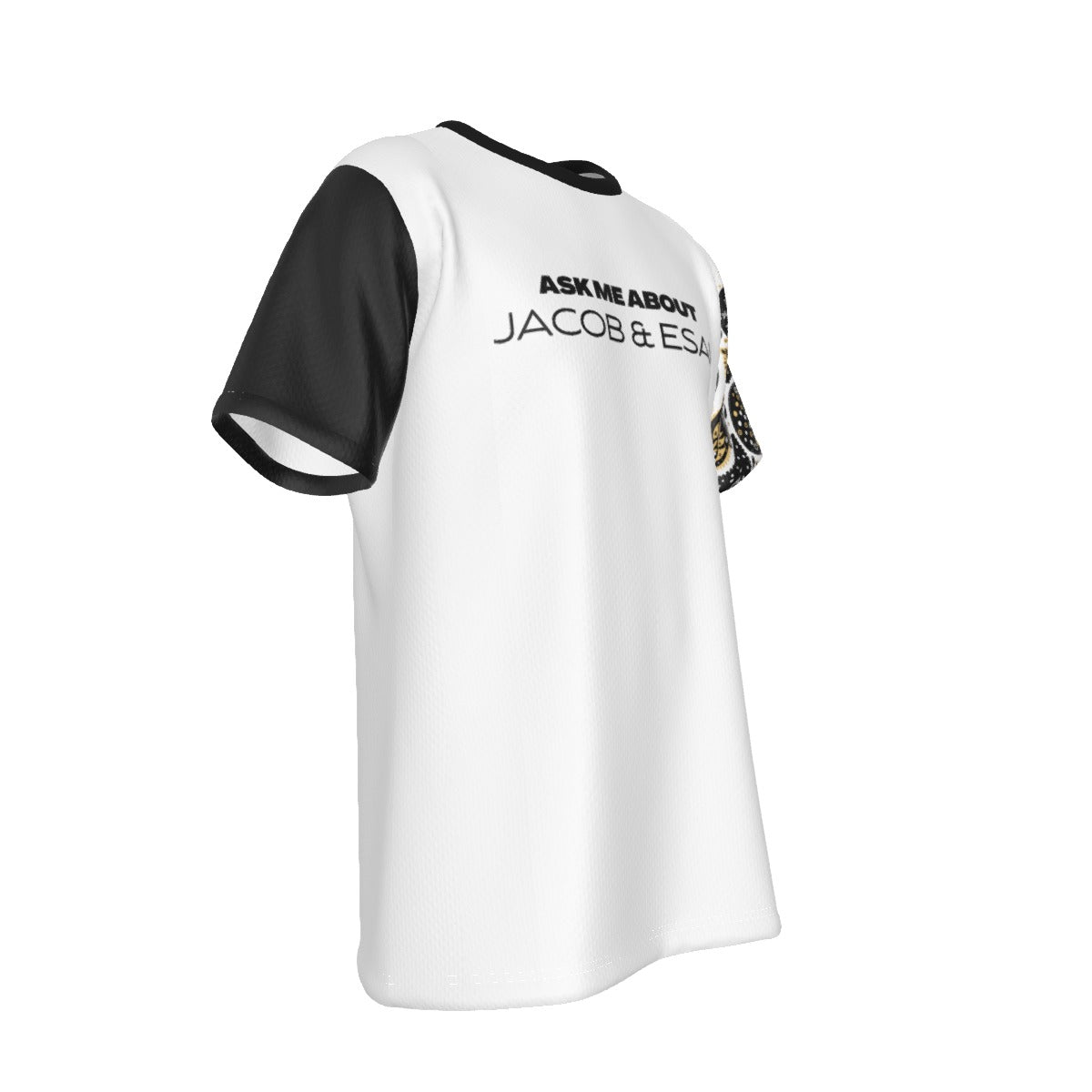 ASK ME ABOUT JACOB & ESAU BIRTHRIGHT White / Black / Paisley Sleeve T Shirt