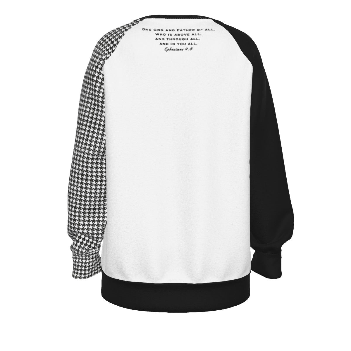 ONE GOD Ephesians 4:6 Houndstooth Long Sleeve Lightweight Sweatshirt