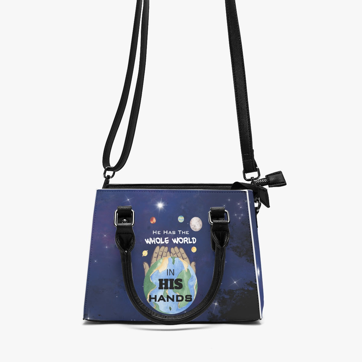 HE HAS THE WHOLE WORLD IN HIS HANDS Hand Bag