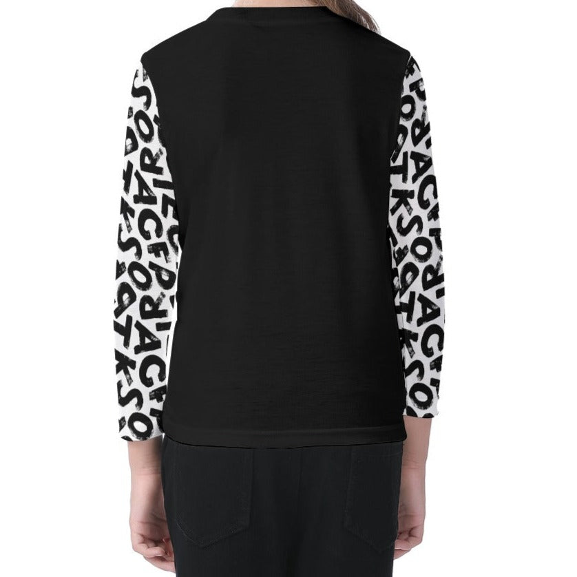 JESUS Letter Pattern Black Long Sleeve T Shirt