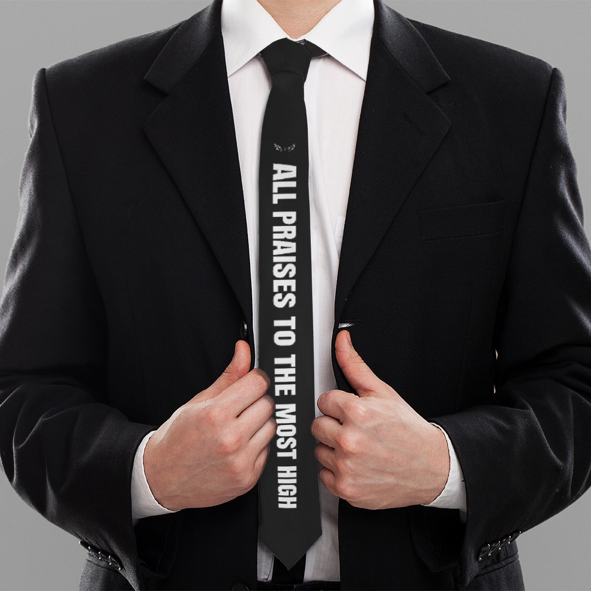 ALL PRAISES TO THE MOST HIGH Print Polyester Neck Tie