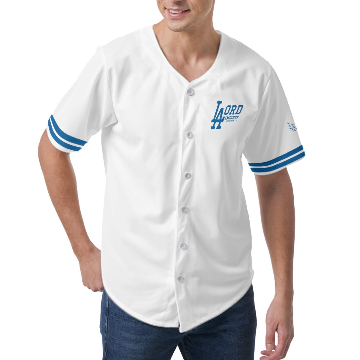 LA LORD ALMIGHTY 1 GOD Revelation 1:8 Baseball Jersey