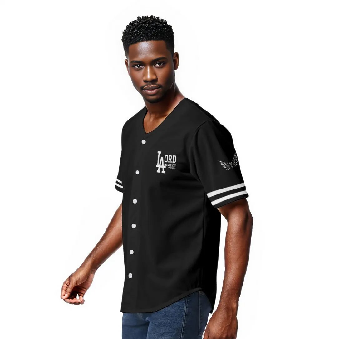 LA LORD ALMIGHTY Revelation 1:8 1 GOD Black Baseball Jersey