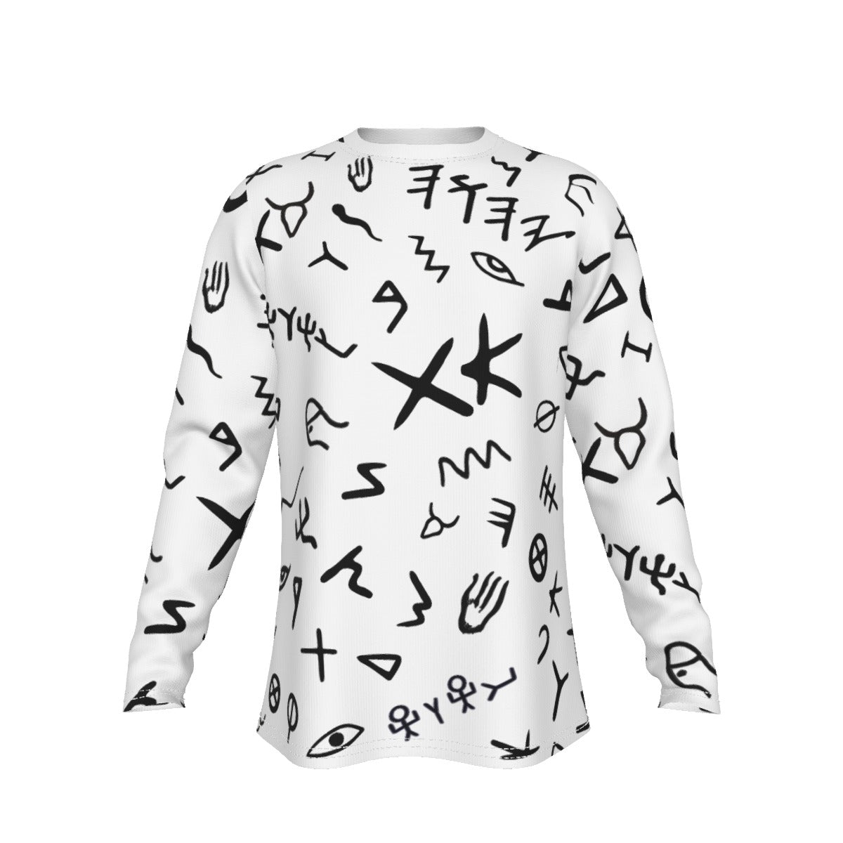 YAHUAH Ancient Paleo Phoenician Pictograph Alphabet Pattern Long Sleeve T-Shirt