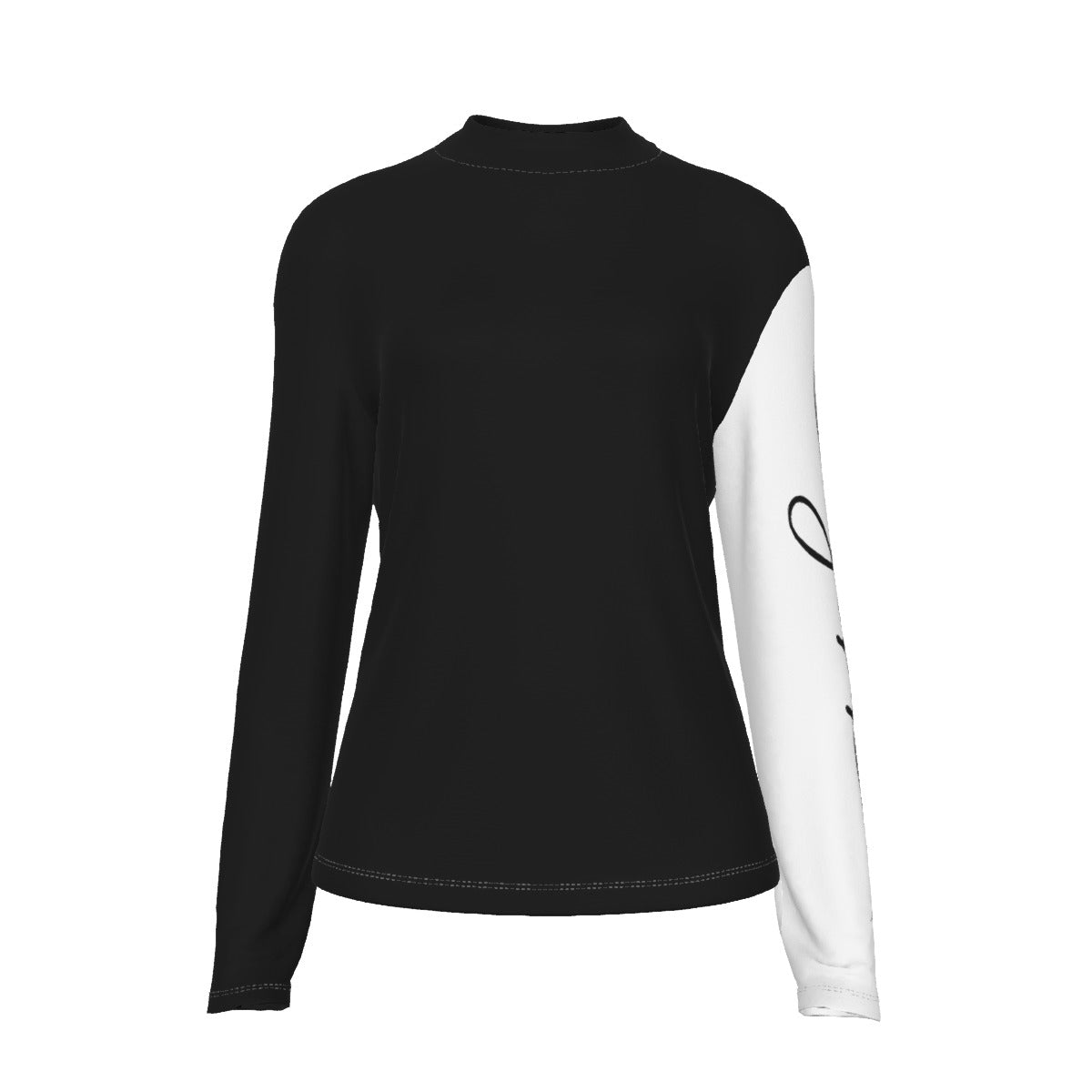 JESUS Sleeve Black and White Turtleneck Top