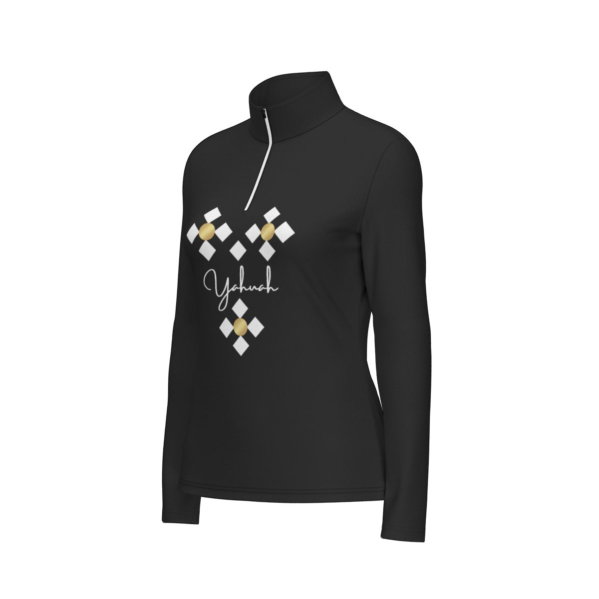 Women's YAHUAH GOD Sports Collar Long Sleeve Jersey Shirt