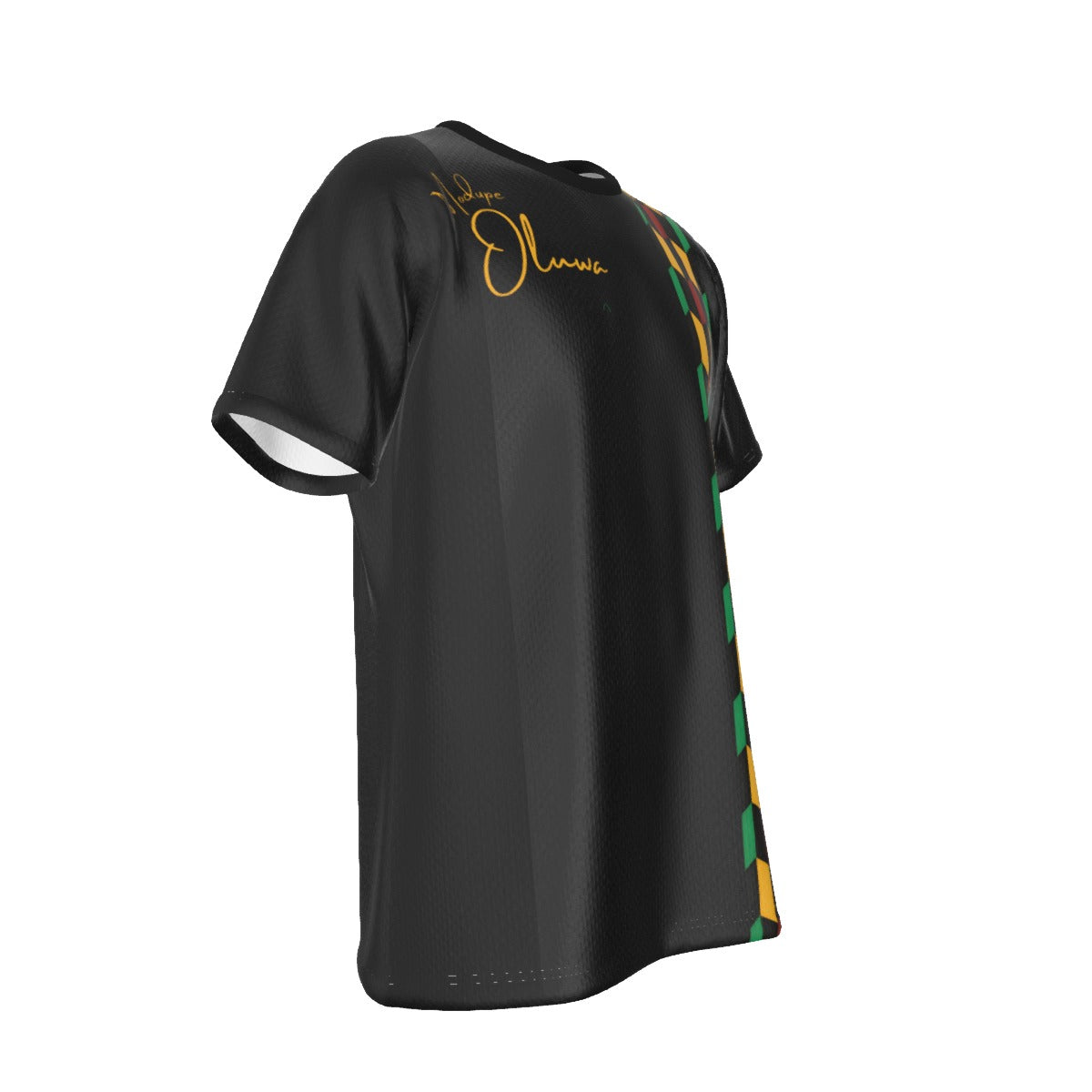 MODUPE OLUWA Colorful Pattern Black T Shirt