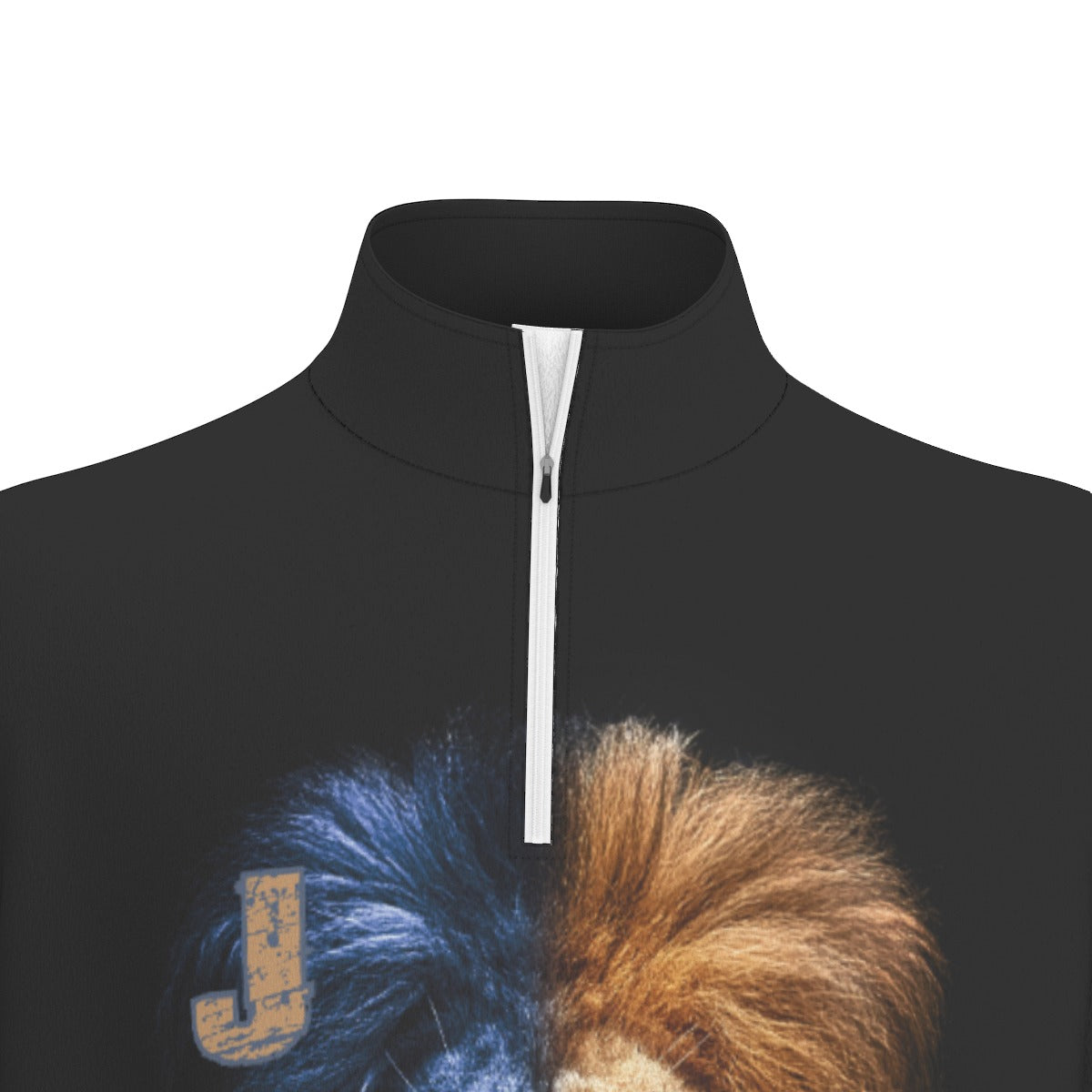 Men's JUDAH LION Black Sports Collar Long Sleeve Jersey