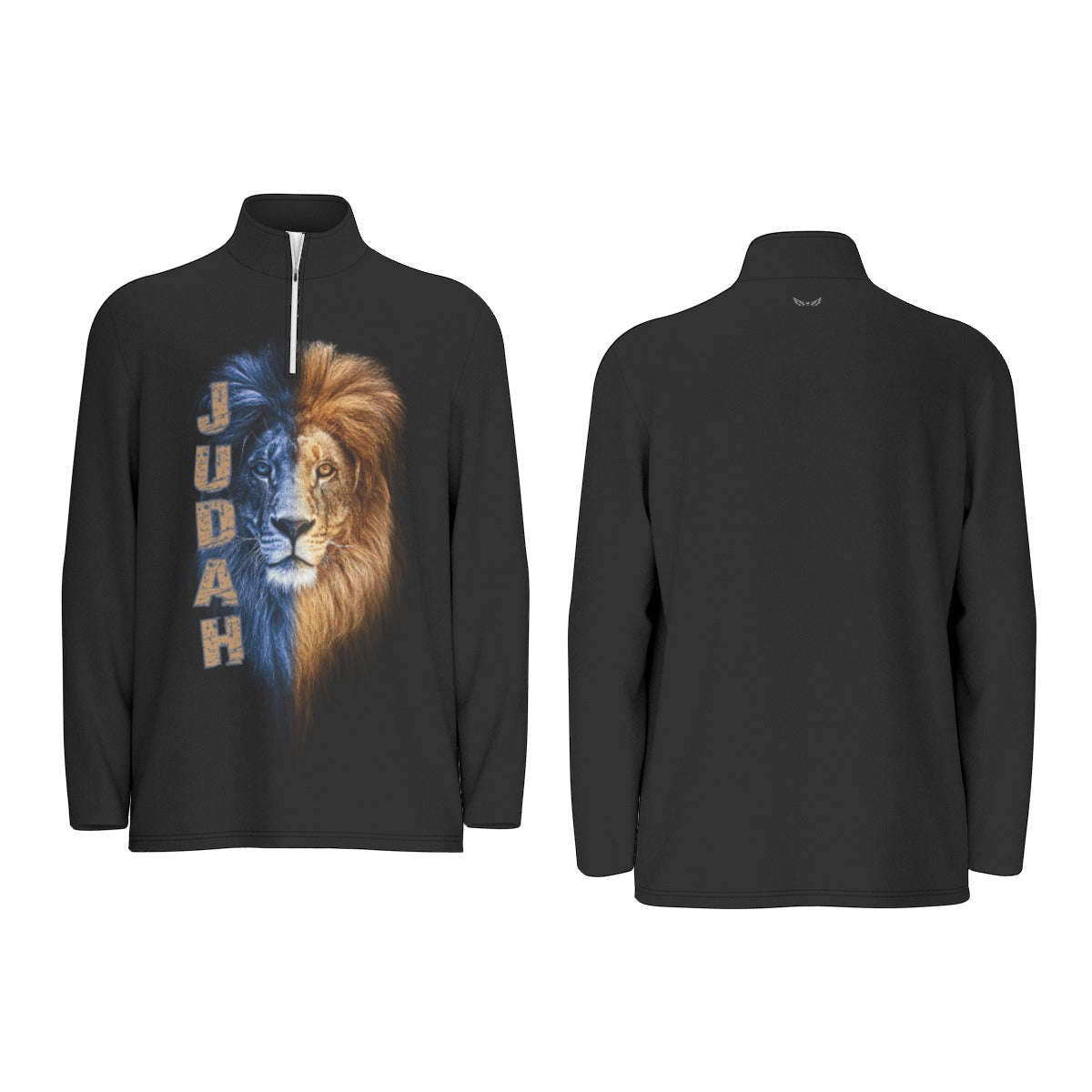 Men's JUDAH LION Black Sports Collar Long Sleeve Jersey