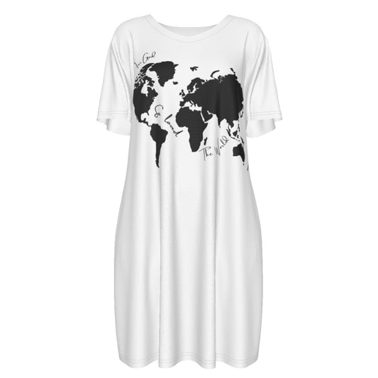 FOR GOD SO LOVED THE WORLD Short Sleeve Casual Cotton Dress