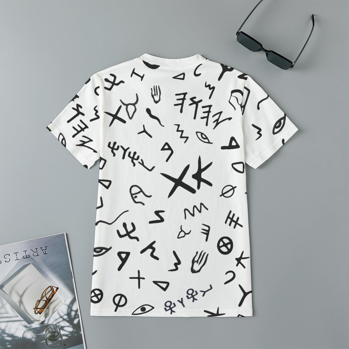 Kid's YAHUAH Ancient Paleo Phoenician Pictograph Alphabet Pattern T-Shirt