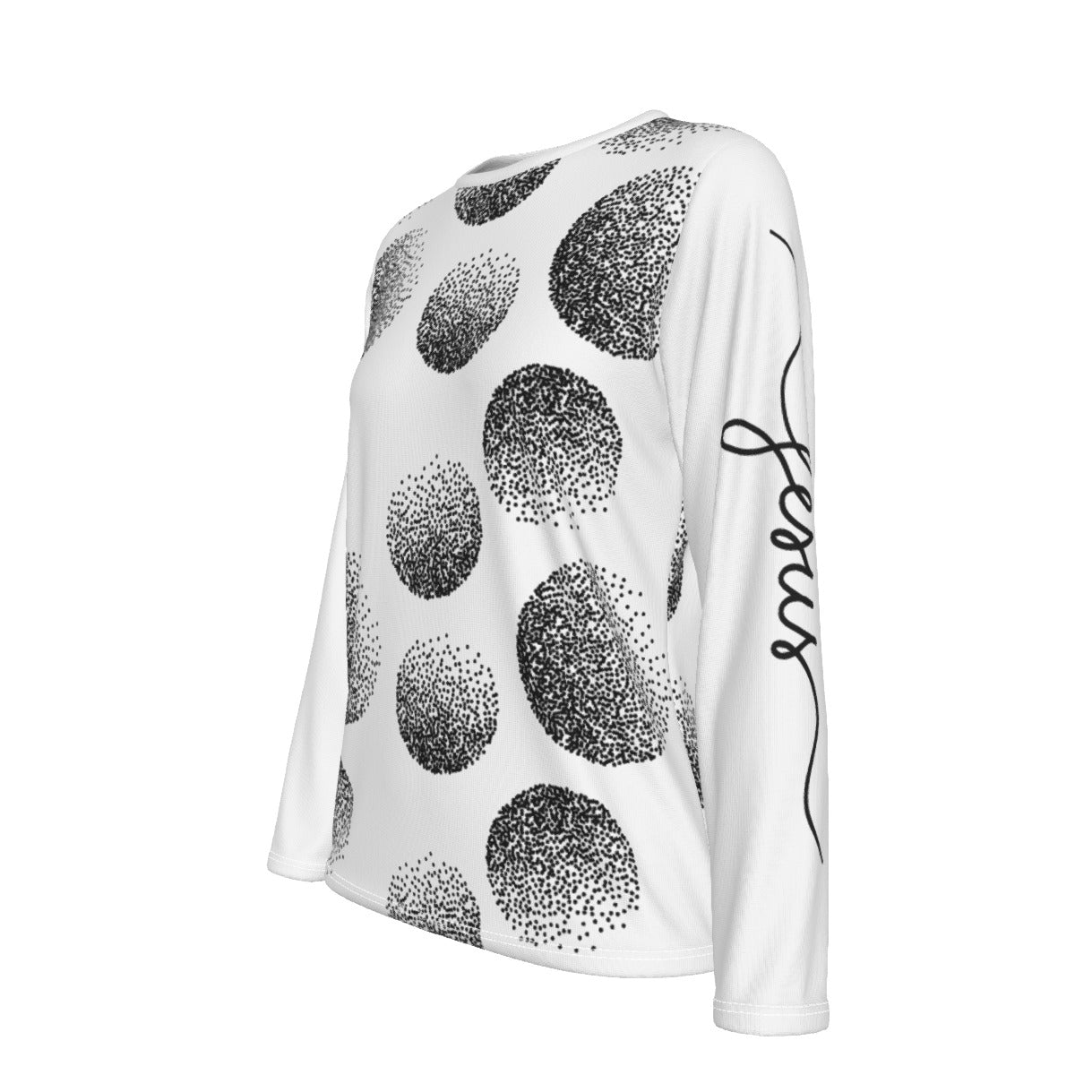 JESUS Long Sleeve Abstract Polka Dot Pattern Shirt