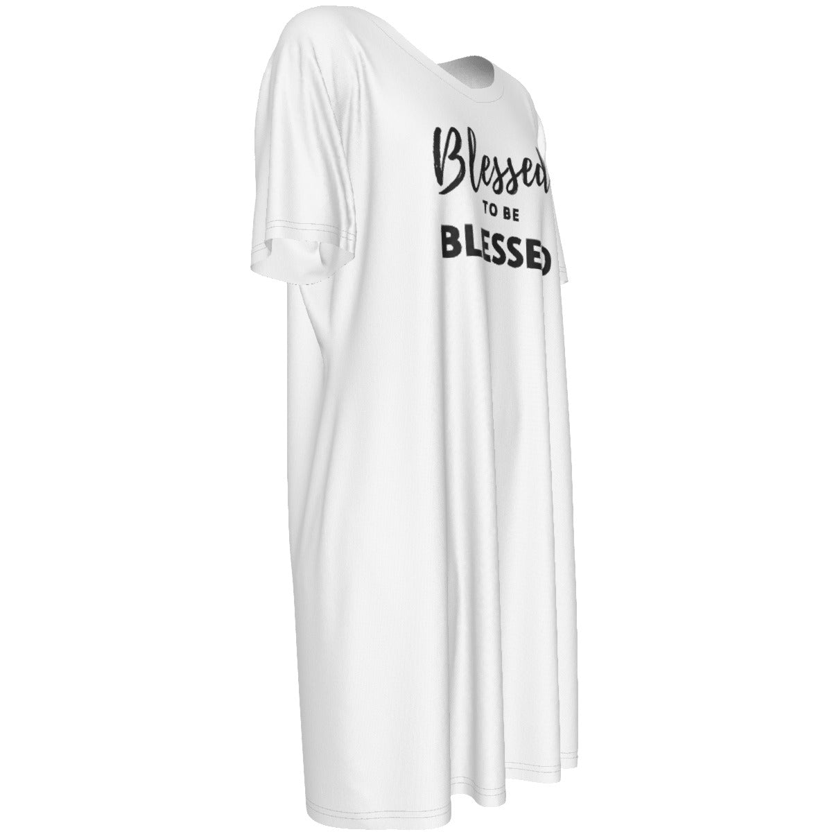 BLESSED TO BE BLESSED Short Sleeve Casual Cotton Dress