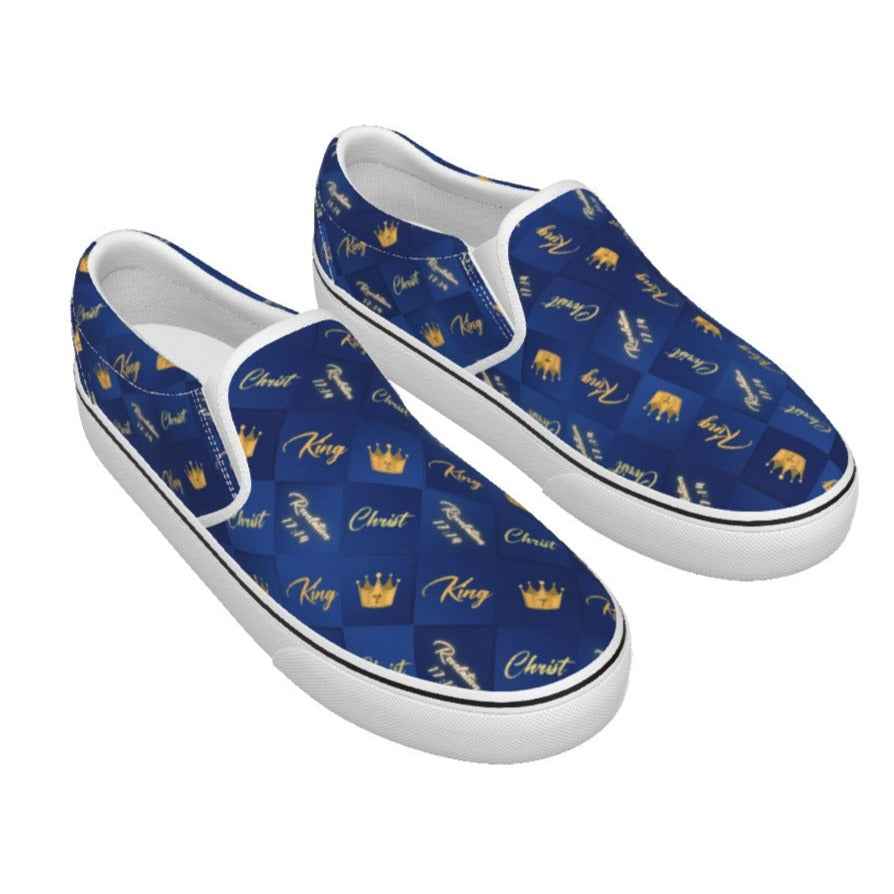 Men's KING CHRIST Blue / Gold Slip On Sneakers