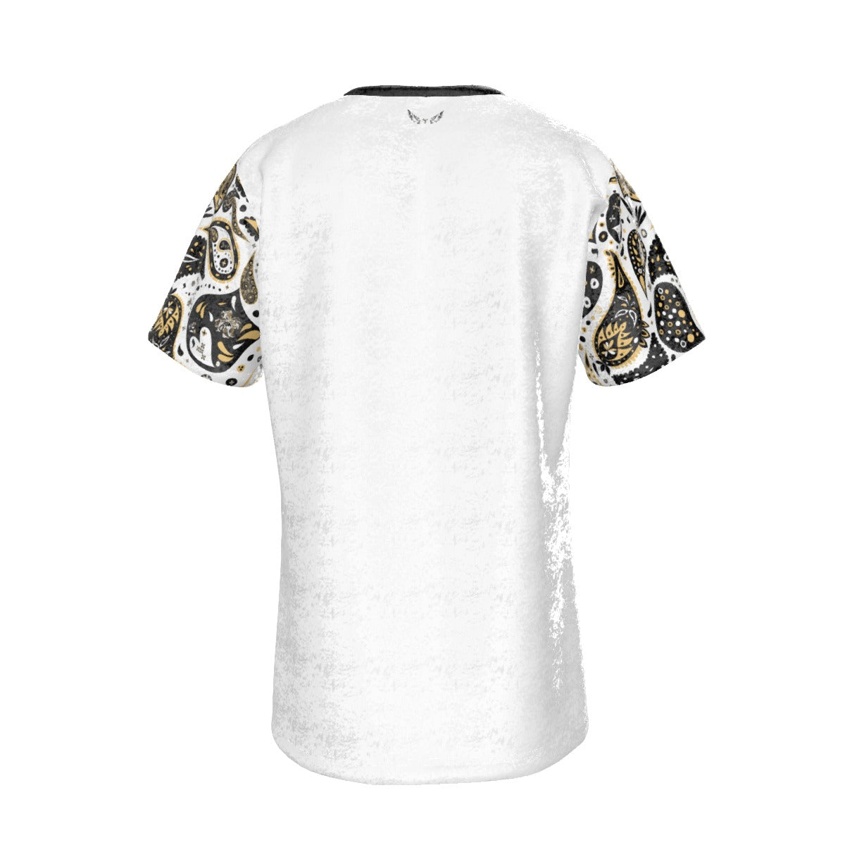 ALL PRAISES TO THE MOST HIGH Paisley Sleeve White Velvet T Shirt