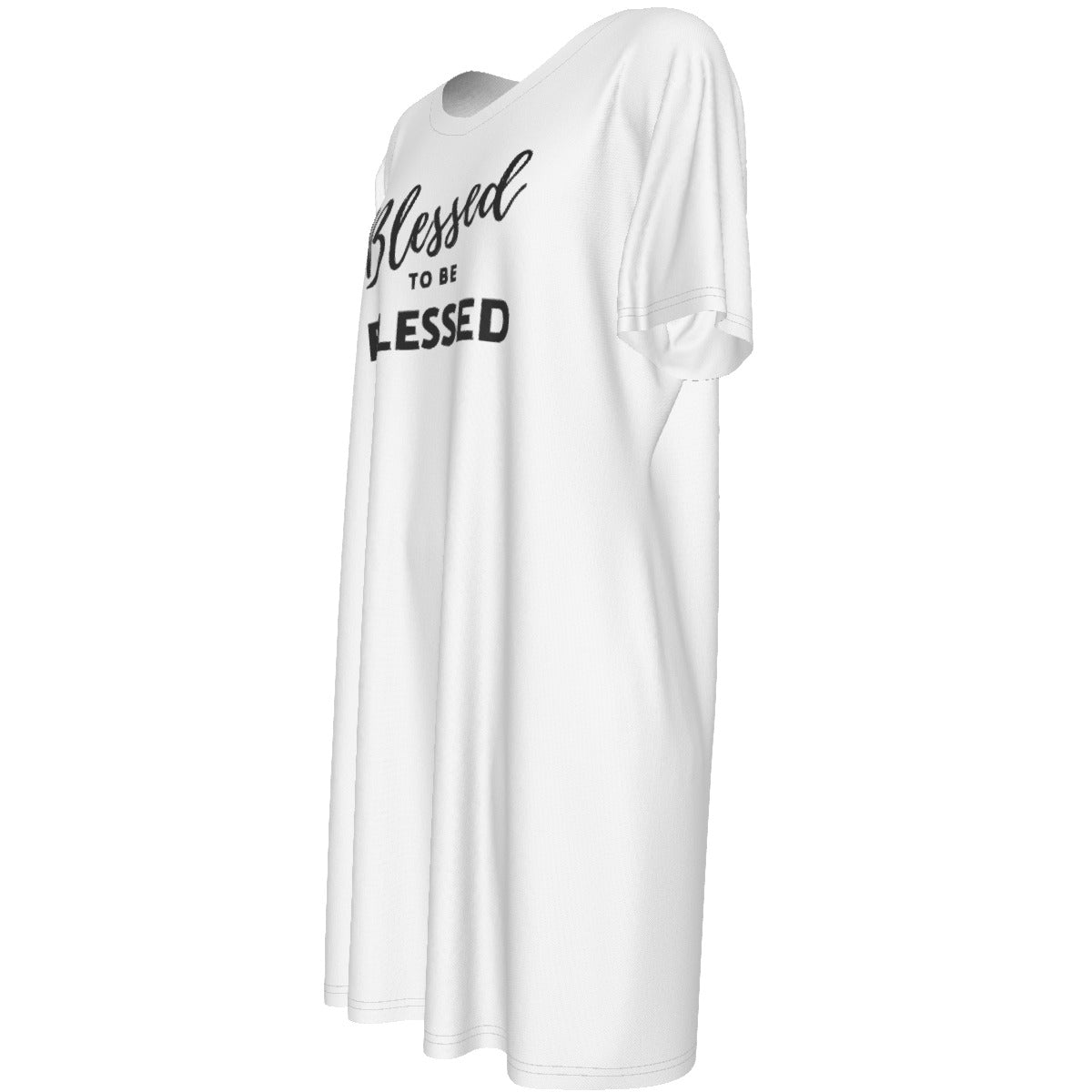 BLESSED TO BE BLESSED Short Sleeve Casual Cotton Dress