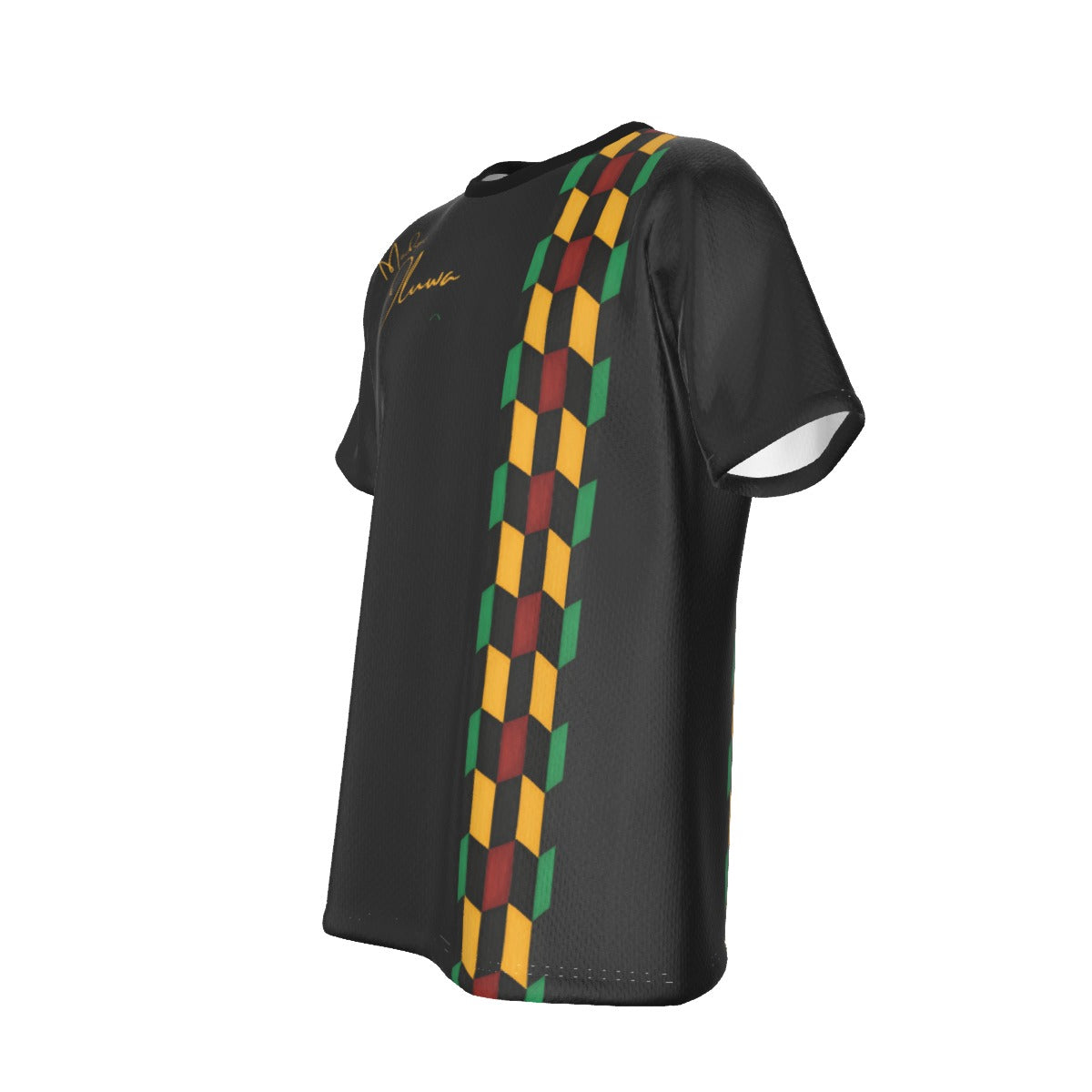 MODUPE OLUWA Colorful Pattern Black T Shirt