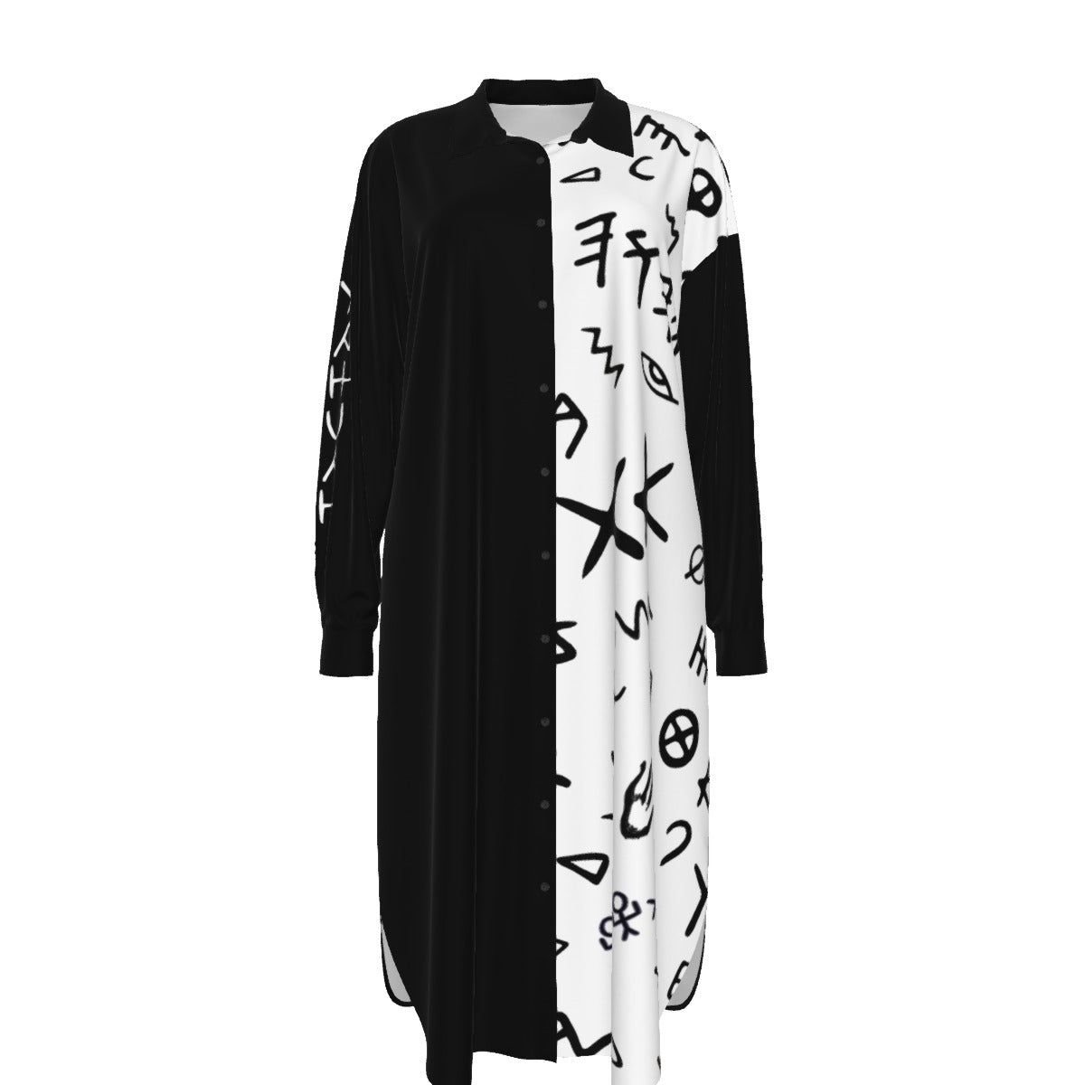 YAHUAH Exodus 3:15 Ancient Paleo Phoenician Pictograph Alphabet Pattern Long Shirt Dress