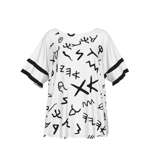 AHAYAH Ancient Paleo Phoenician Pictograph Alphabet Pattern Shirt