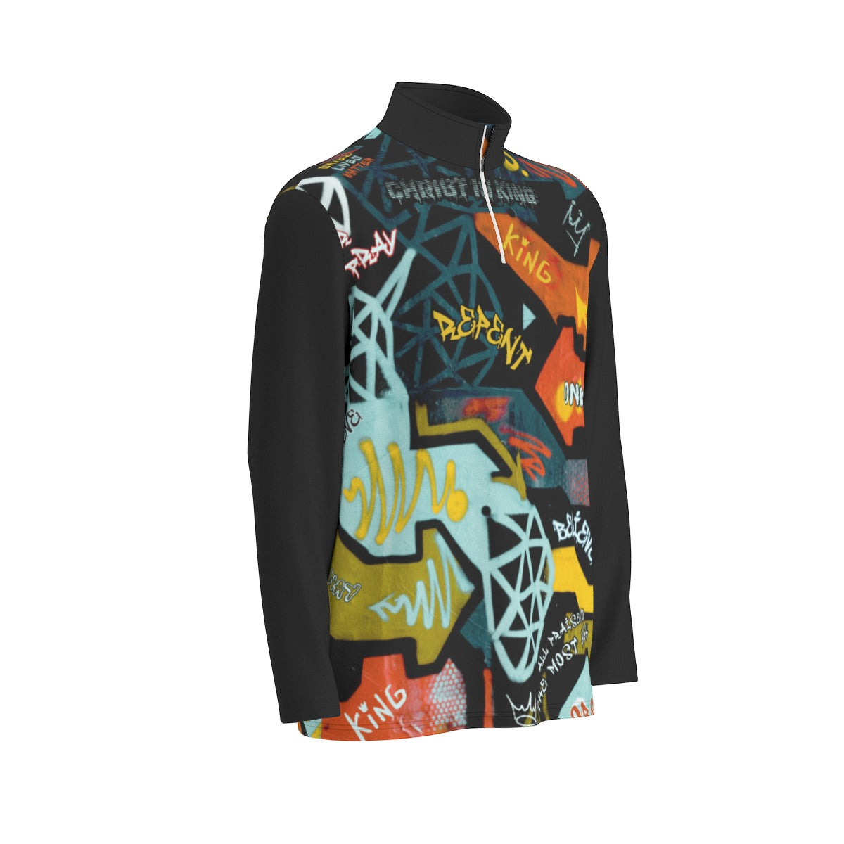 Men's GRAFFITI GOD Sports Collar Long Sleeve Jersey