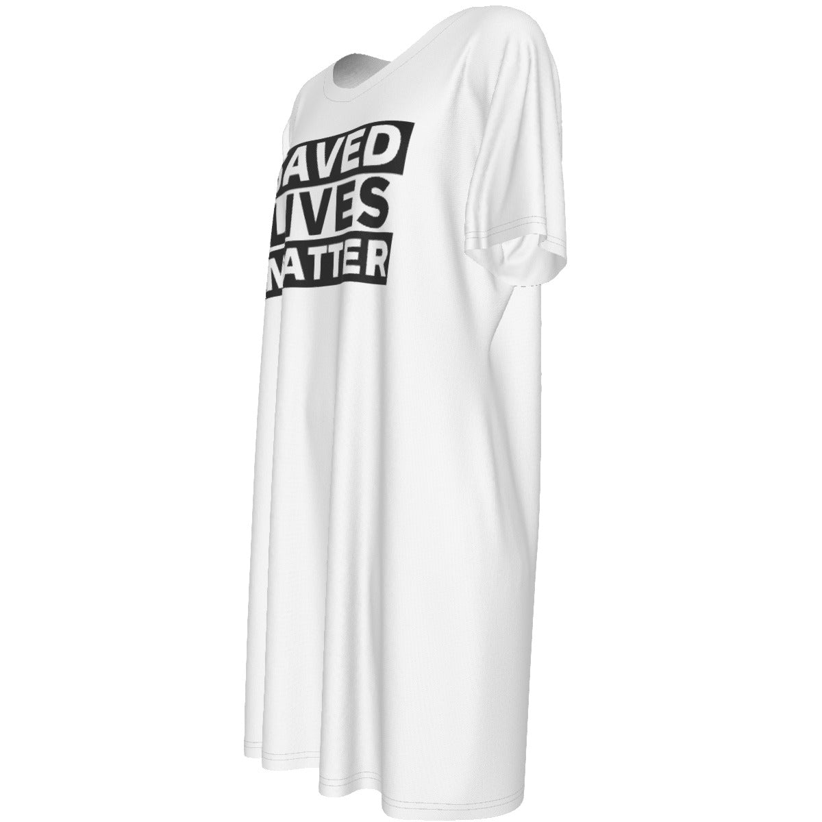 SAVED LIVES MATTER Short Sleeve Casual Cotton Dress