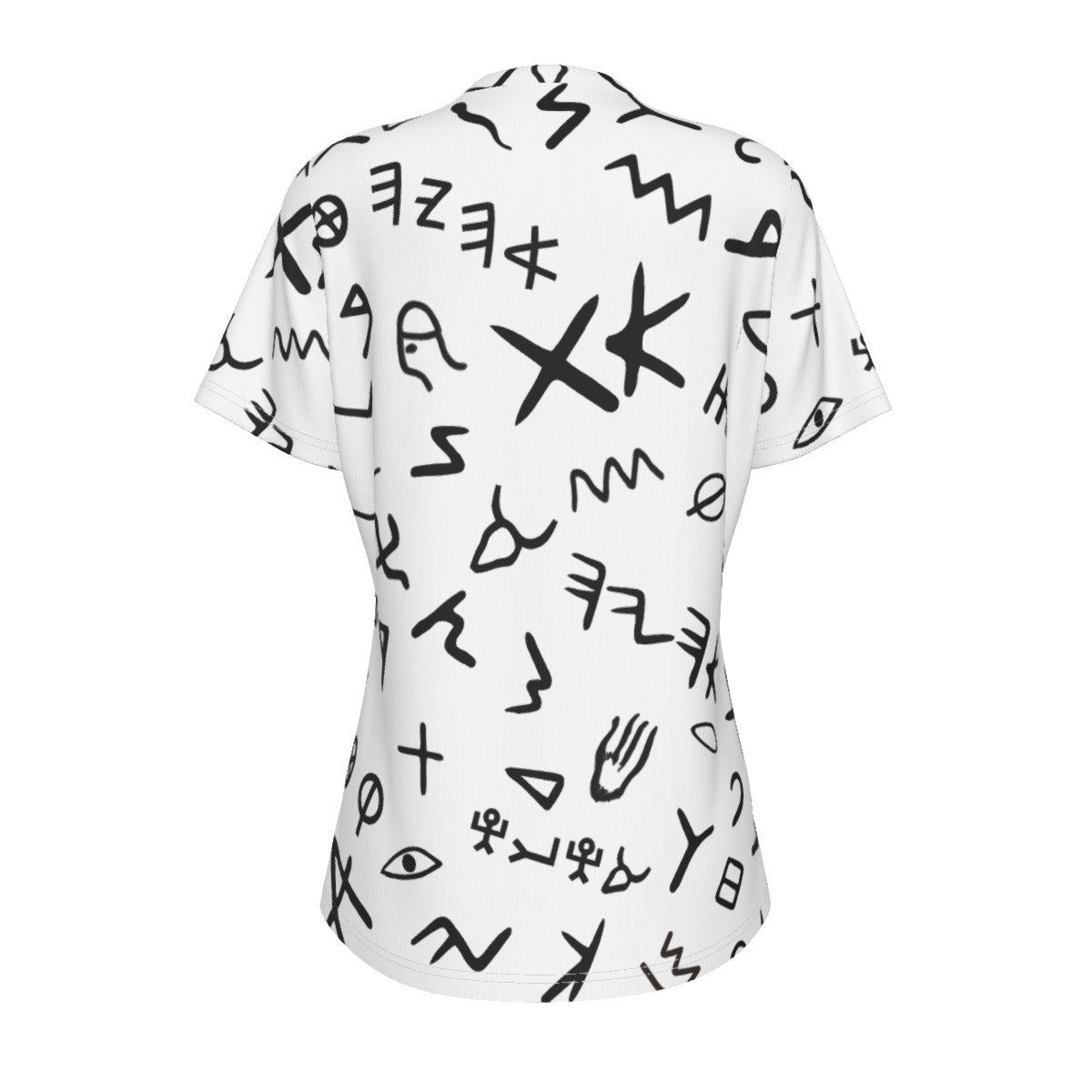 AHAYAH Ancient Paleo Phoenician Pictograph Alphabet Pattern O Neck T-Shirt