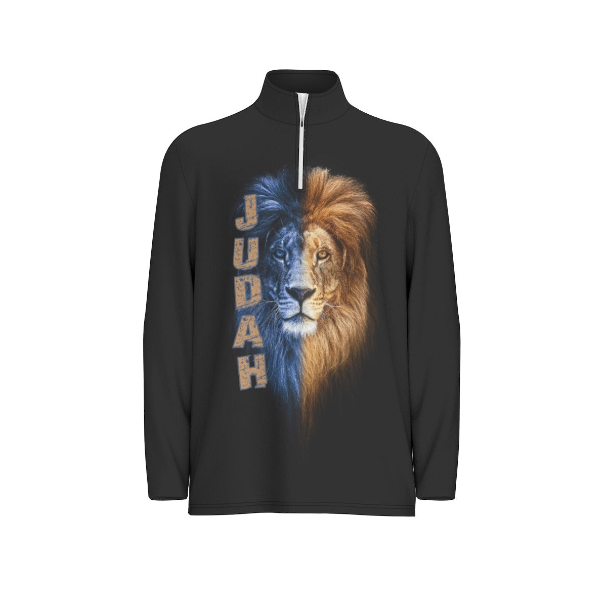 Men's JUDAH LION Black Sports Collar Long Sleeve Jersey