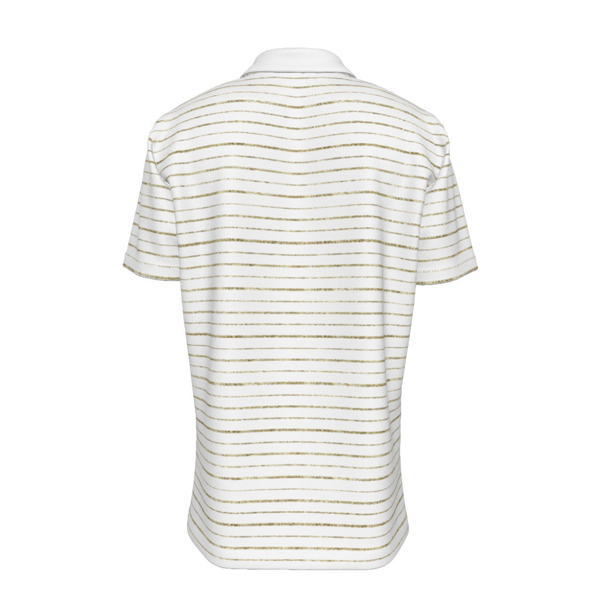 REPENT White and Gold Striped Pattern Shirt