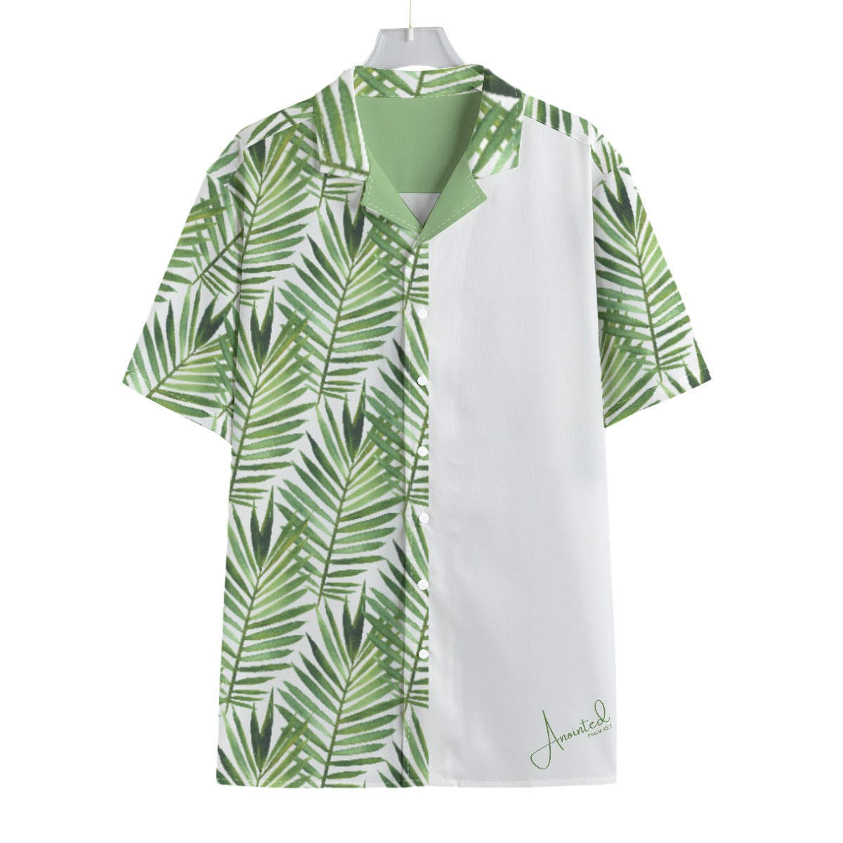 ANOINTED Psalm 45:7 Leaf Print Hawaiian Shirt