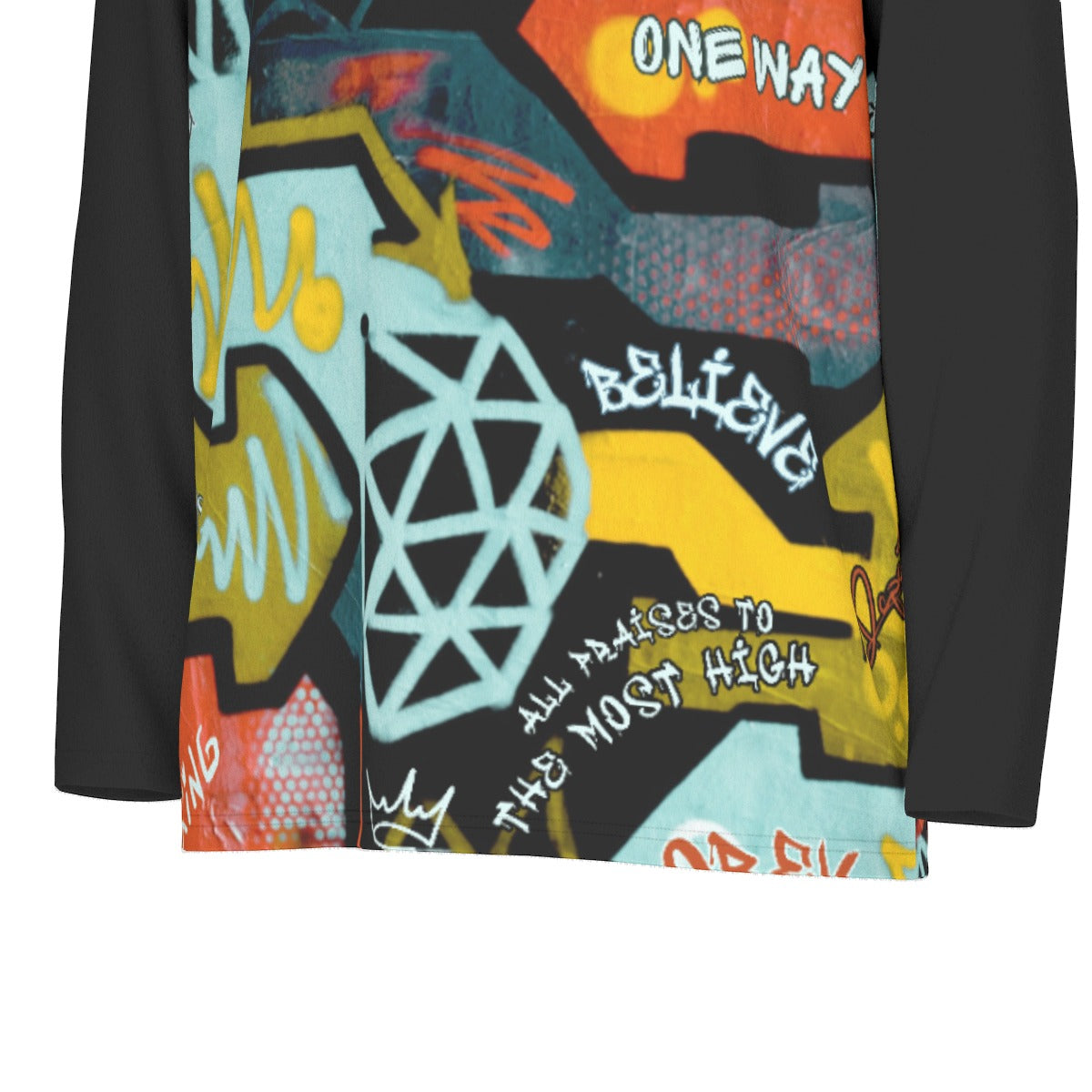 Men's GRAFFITI GOD Sports Collar Long Sleeve Jersey