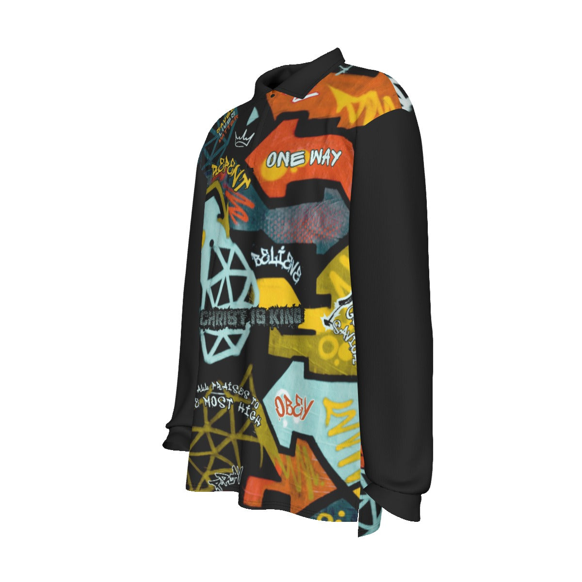 GRAFFITI GOD Long Sleeve Polo Shirt