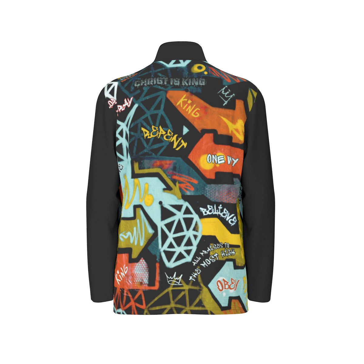 Men's GRAFFITI GOD Sports Collar Long Sleeve Jersey