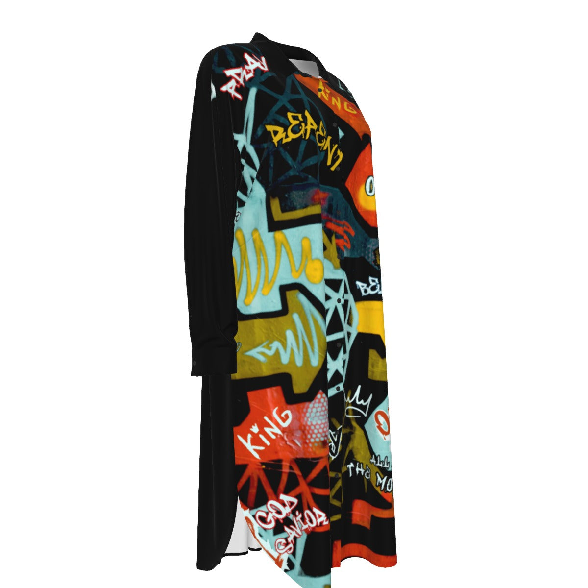 GRAFFITI GOD Long Sleeve Shirt Dress