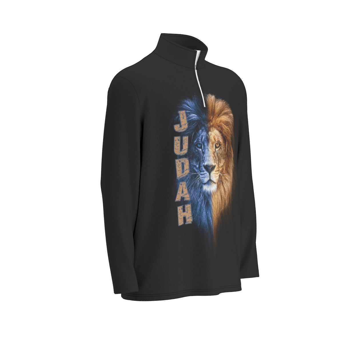 Men's JUDAH LION Black Sports Collar Long Sleeve Jersey