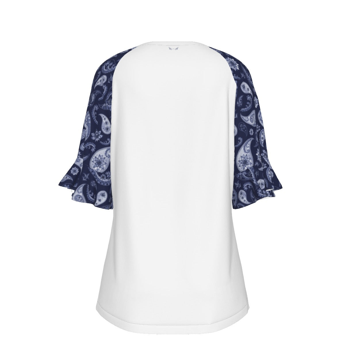 TRUST GOD Psalm 25:2 Blue Paisley Bell Sleeve Shirt