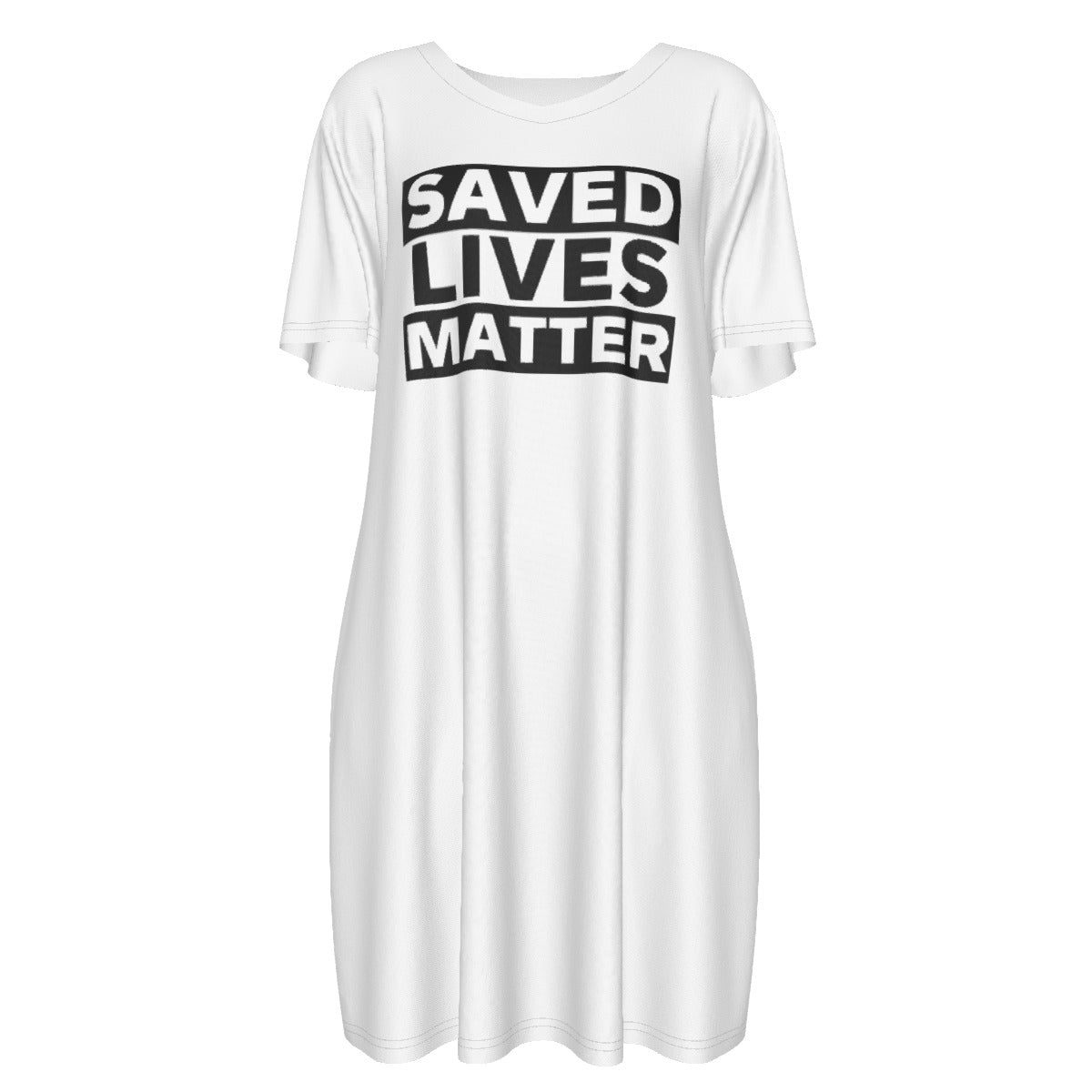 SAVED LIVES MATTER Short Sleeve Casual Cotton Dress