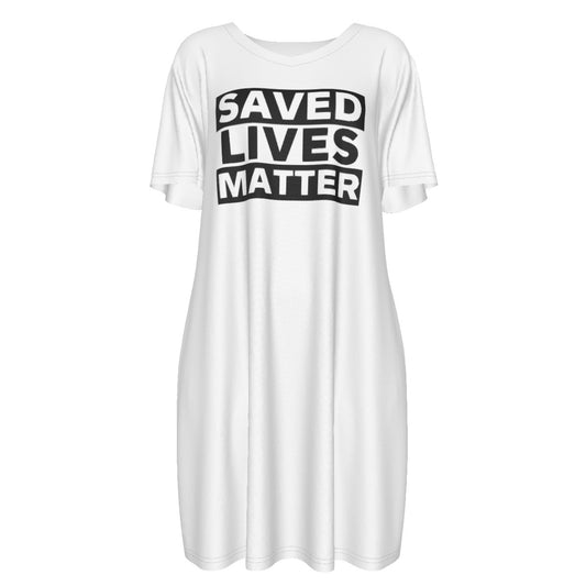 SAVED LIVES MATTER Short Sleeve Casual Cotton Dress