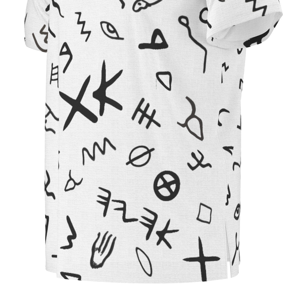 Men's AHAYAH Ancient Paleo Phoenician Pictograph Alphabet Pattern Dashiki Shirt